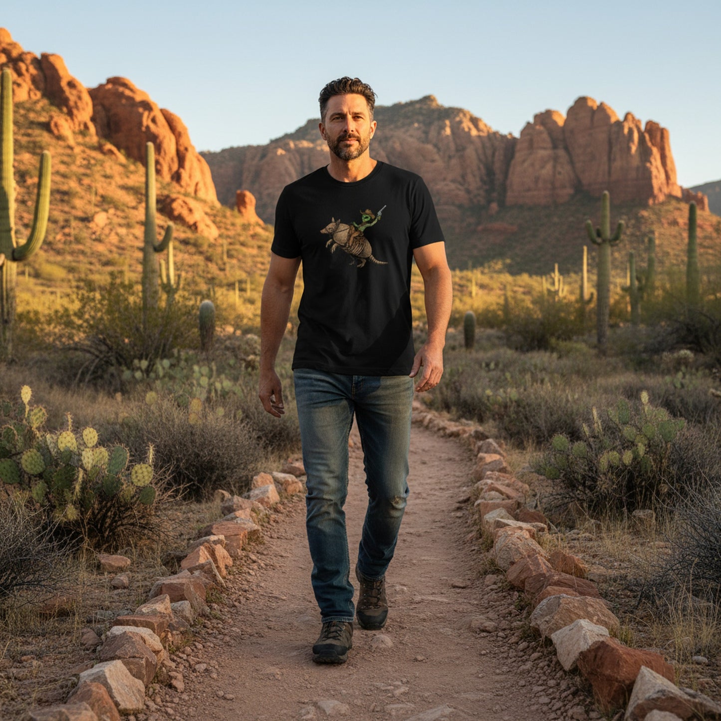 Alien Cowboy Armadillo Rider Tee