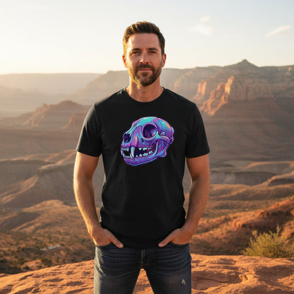 Vaporwave Mountain Lion Skull Tee