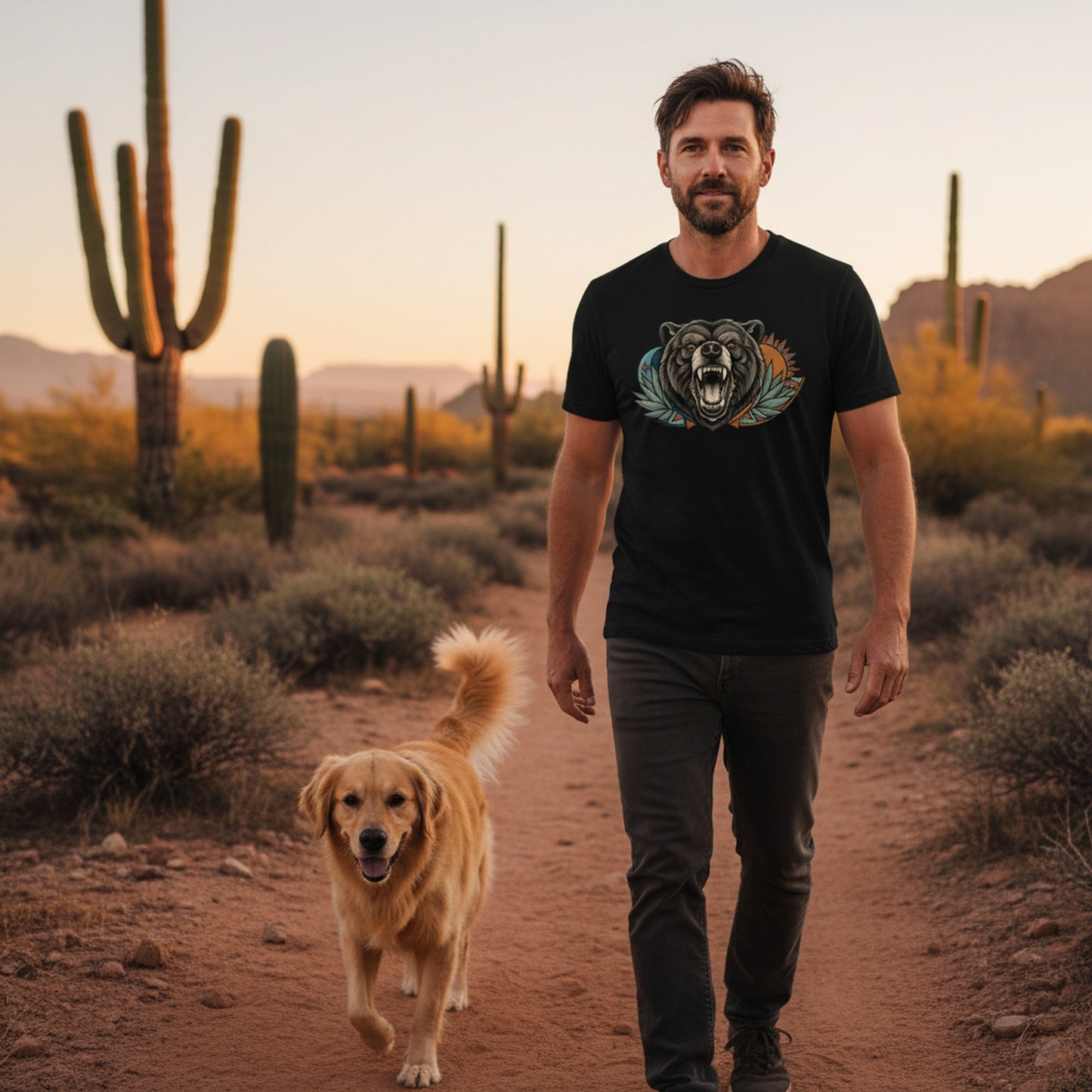 Roaring Bear Sun Moon Tee