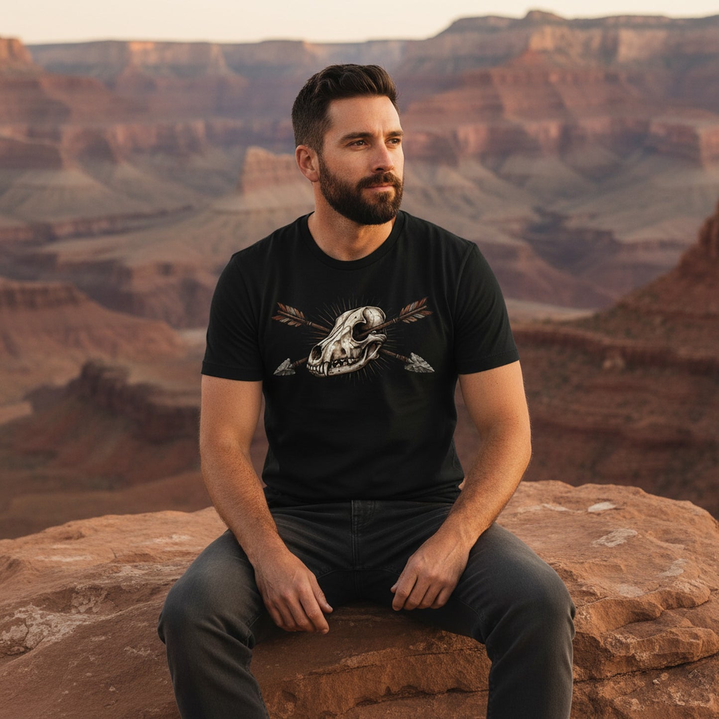 Crossed Arrows Coyote Skull Tee