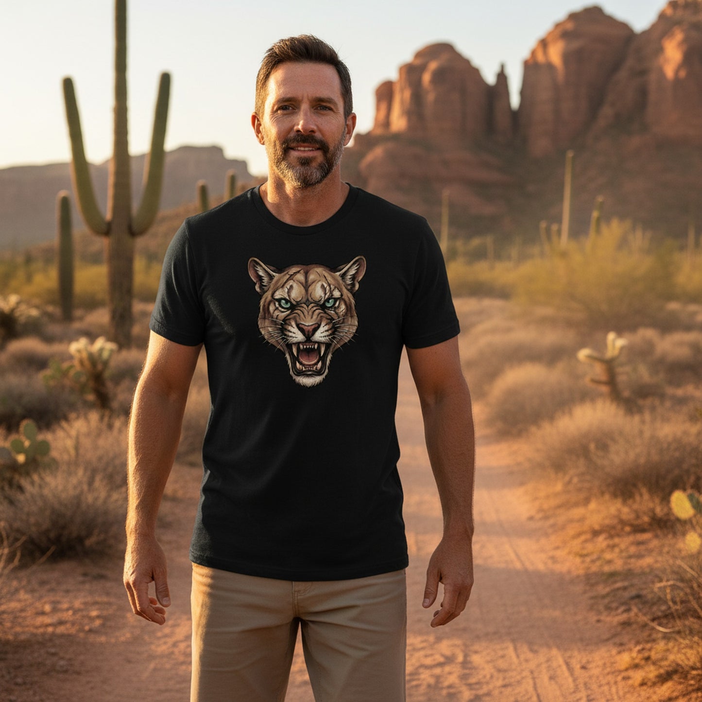 Battle Scarred Mountain Lion Tee