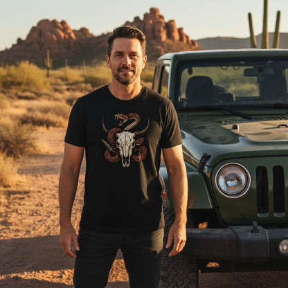 Rattlesnake Bison Skull Tee