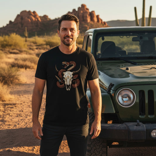 Rattlesnake Bison Skull Tee