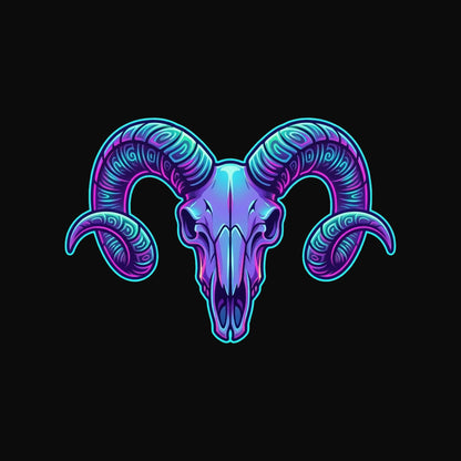 Synthwave Ram Skull Tee
