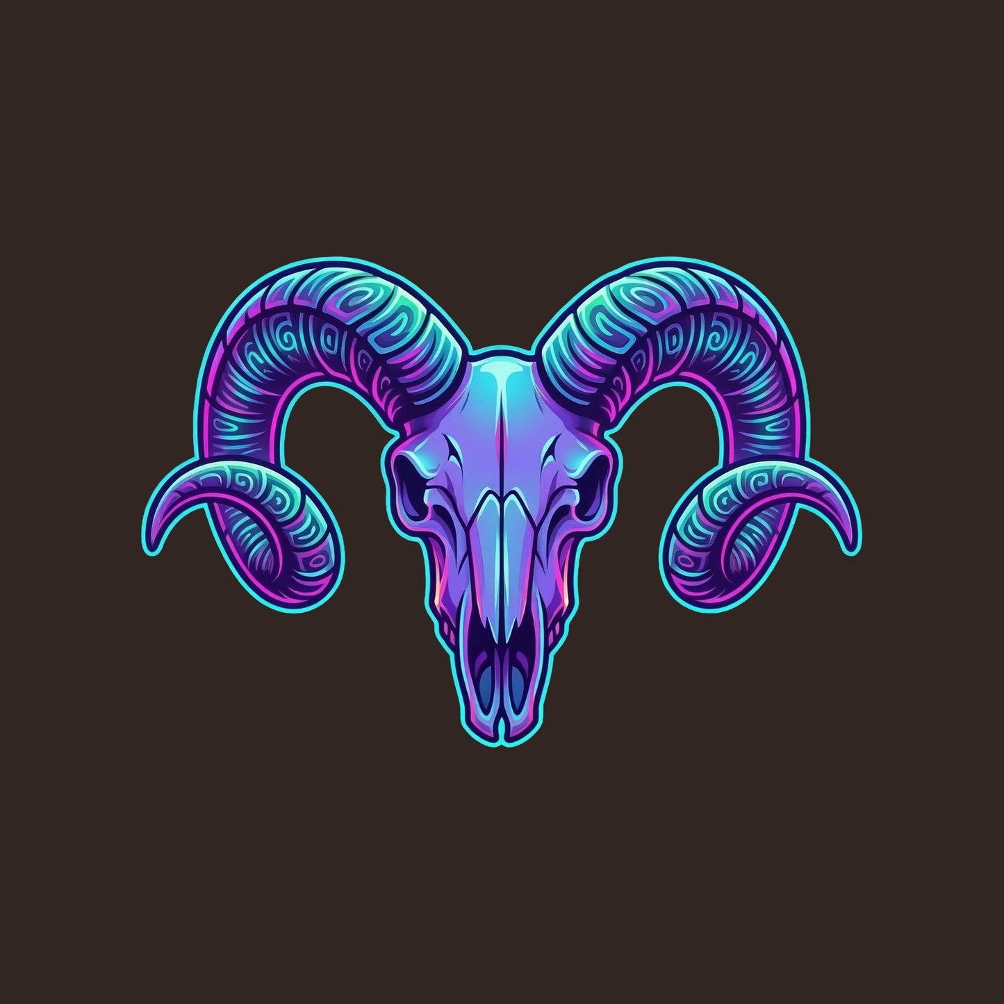 Synthwave Ram Skull Tee