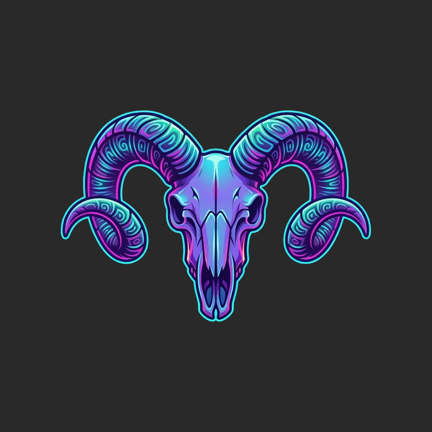 Synthwave Ram Skull Tee