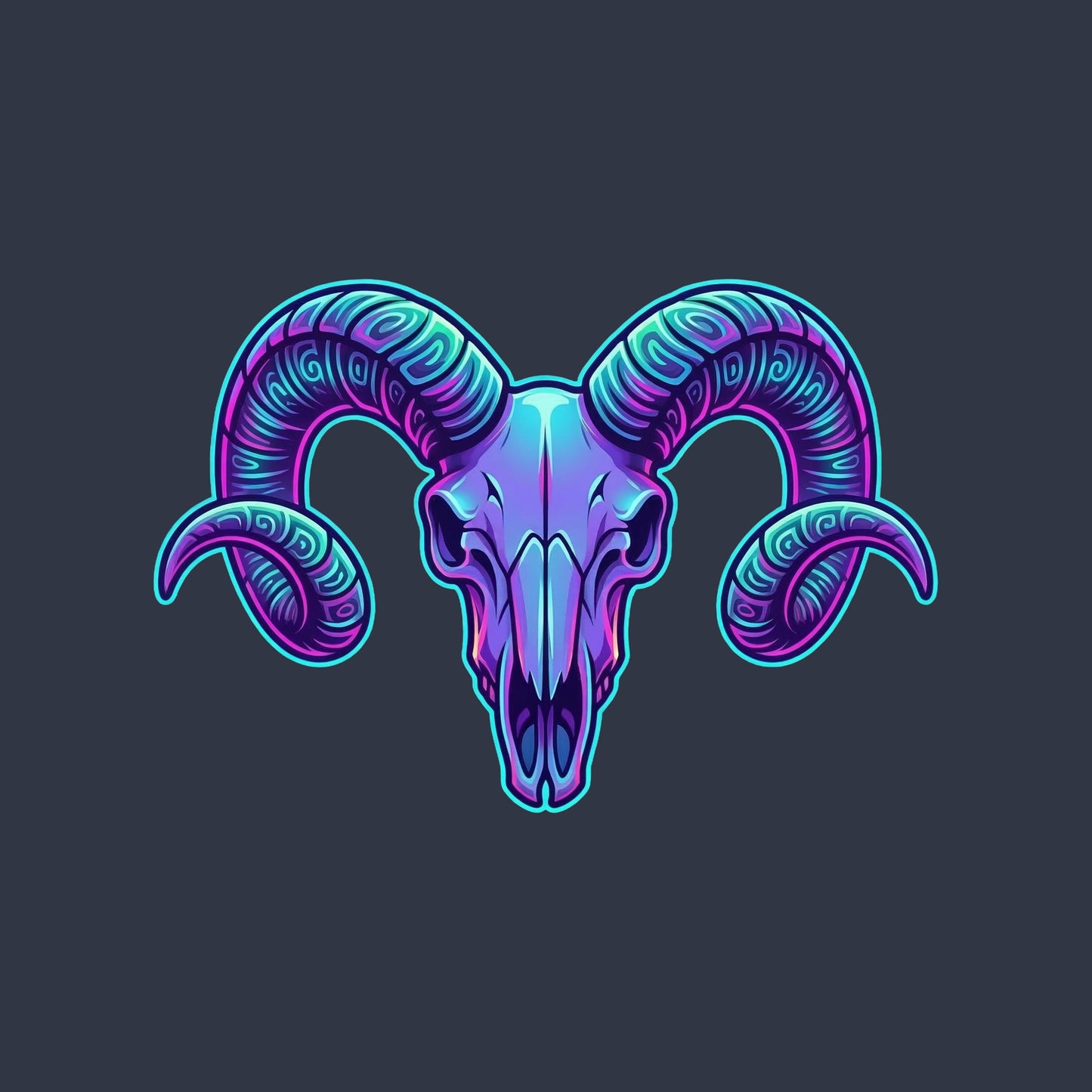 Synthwave Ram Skull Tee