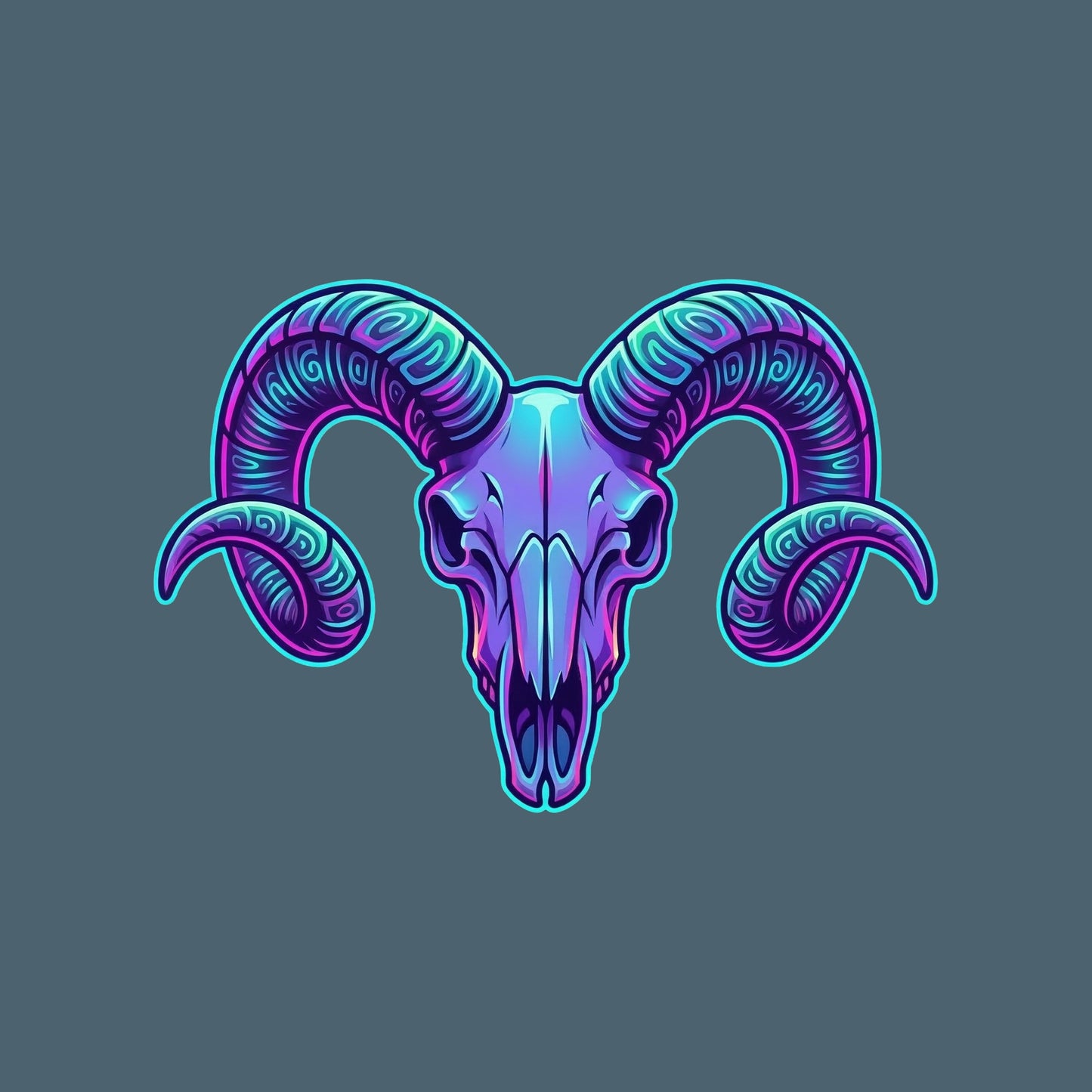 Synthwave Ram Skull Tee