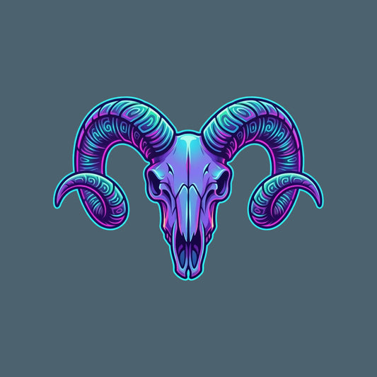 Synthwave Ram Skull Tee