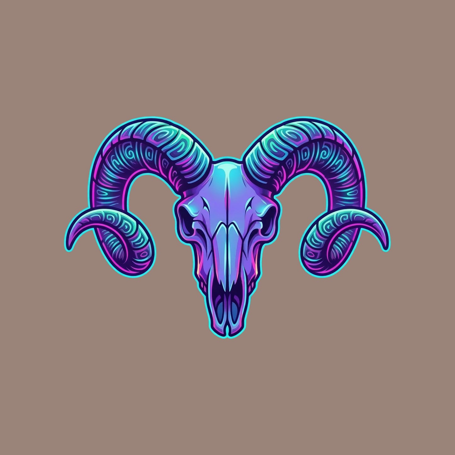 Synthwave Ram Skull Tee