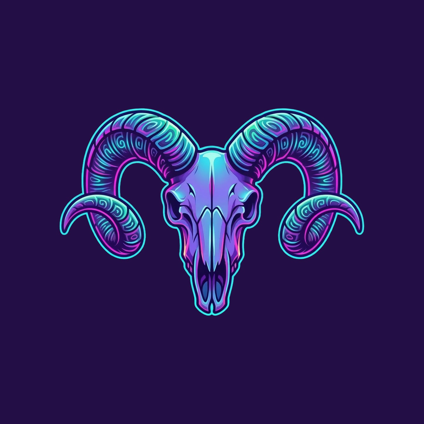 Synthwave Ram Skull Tee