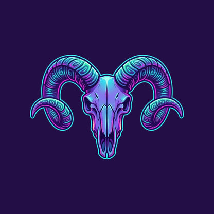 Synthwave Ram Skull Tee