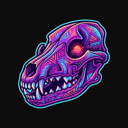 Synthwave Coyote Skull Tee