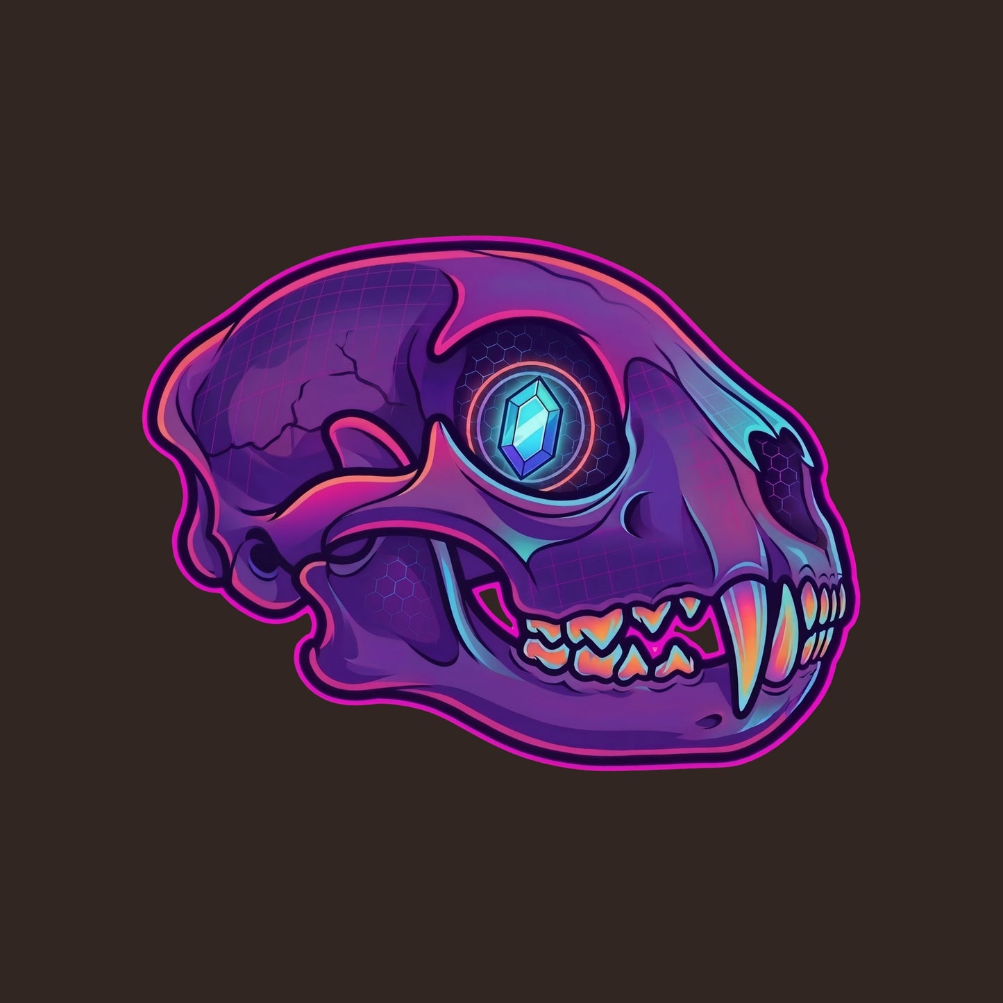 Crystal Eye Mountain Lion Skull Tee