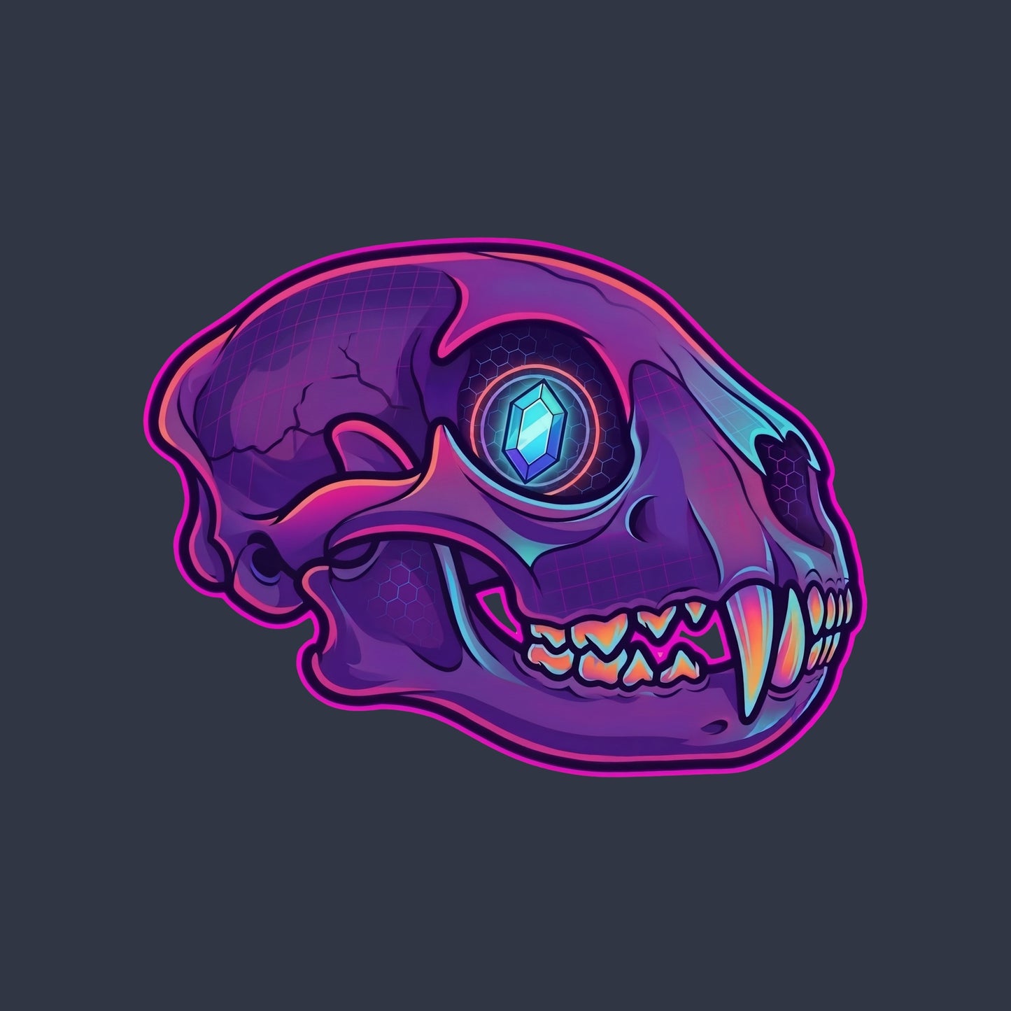 Crystal Eye Mountain Lion Skull Tee