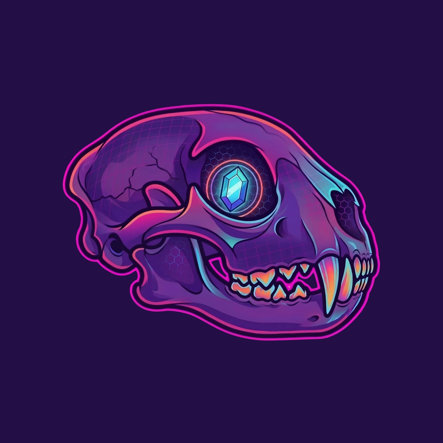 Crystal Eye Mountain Lion Skull Tee