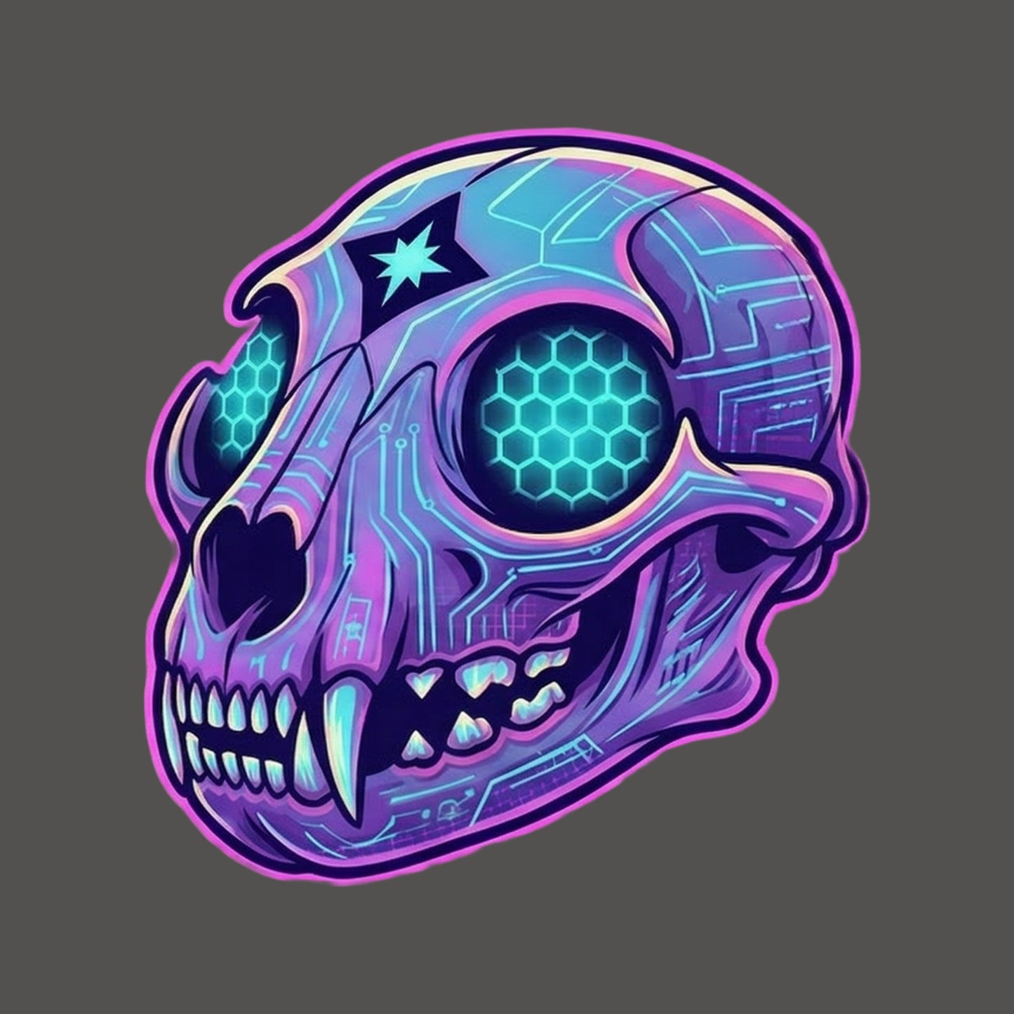 Cyber Mountain Lion Skull Tee