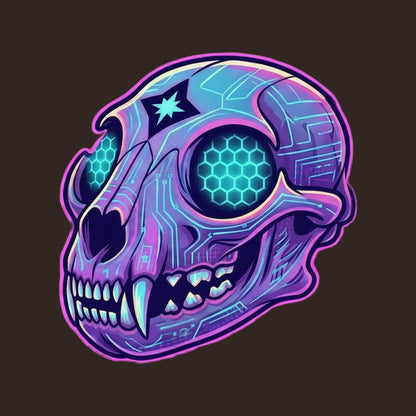 Cyber Mountain Lion Skull Tee