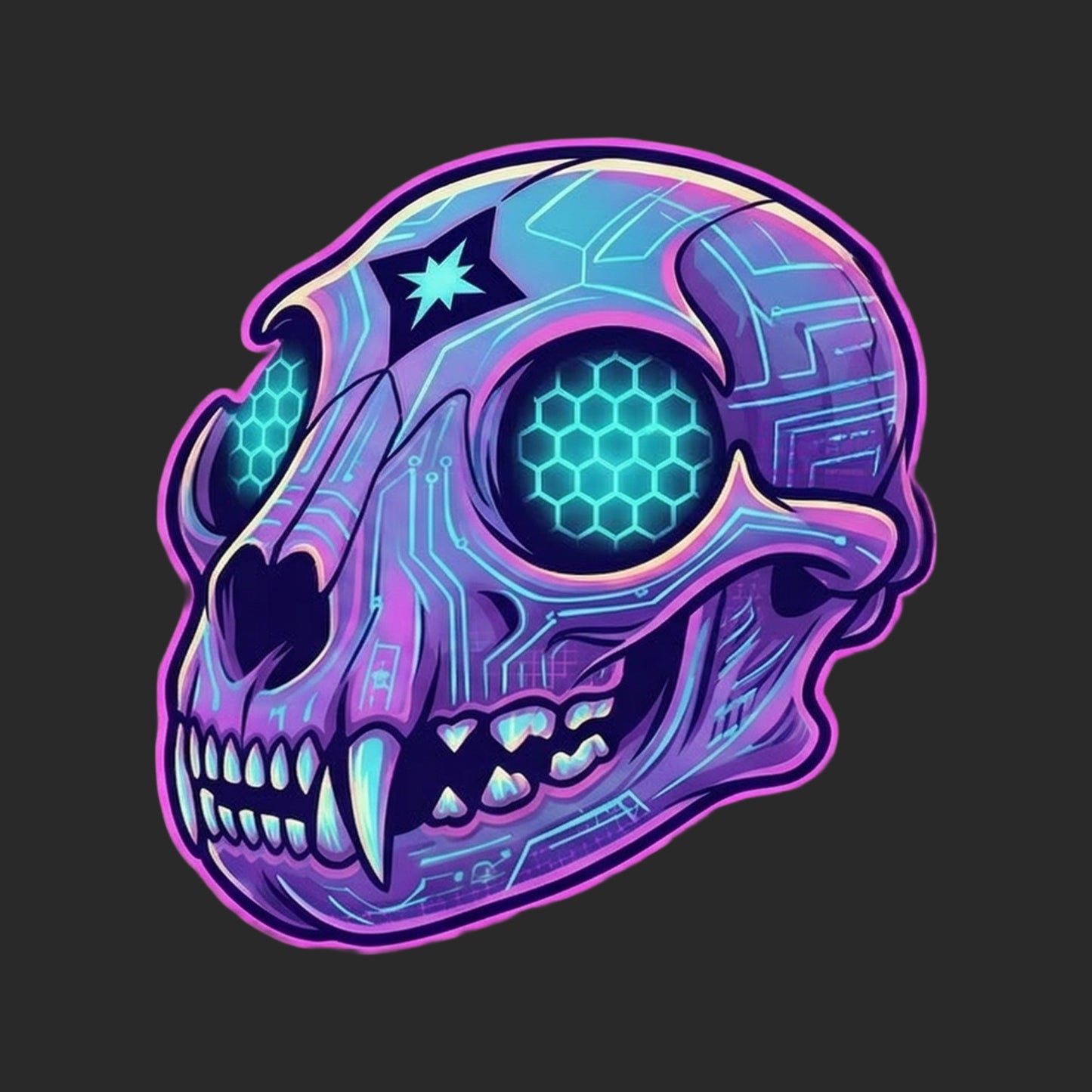 Cyber Mountain Lion Skull Tee
