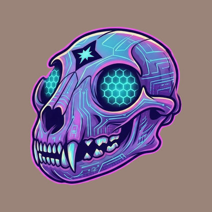 Cyber Mountain Lion Skull Tee