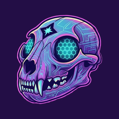 Cyber Mountain Lion Skull Tee