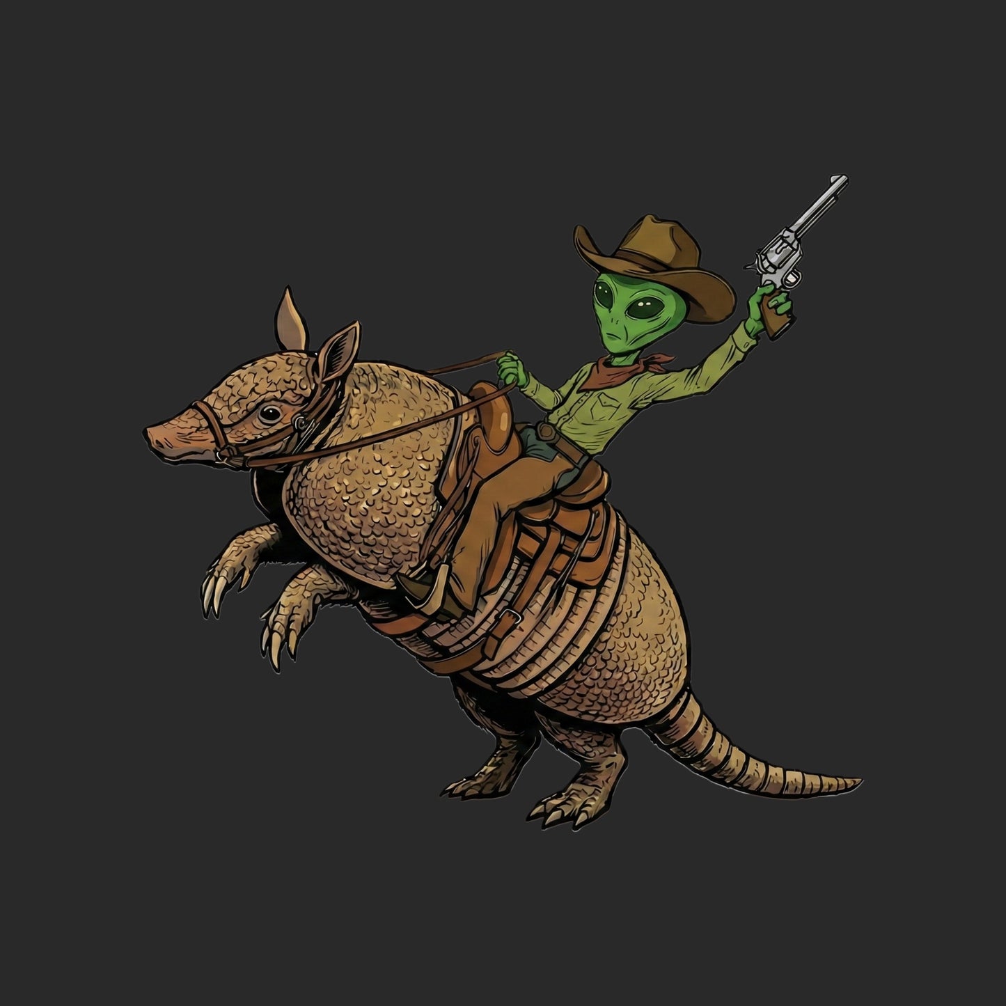 Alien Cowboy Armadillo Rider Tee
