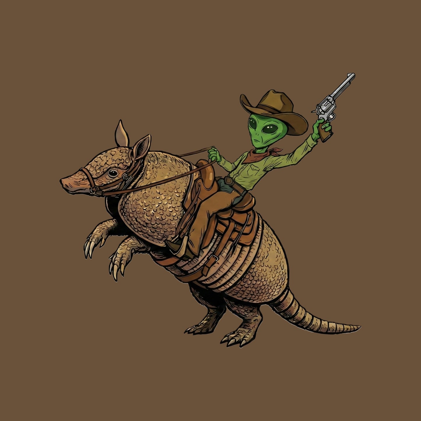 Alien Cowboy Armadillo Rider Tee