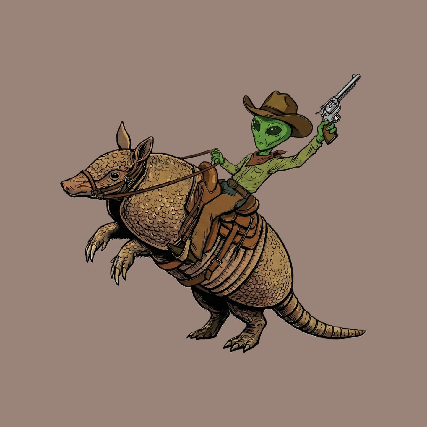 Alien Cowboy Armadillo Rider Tee