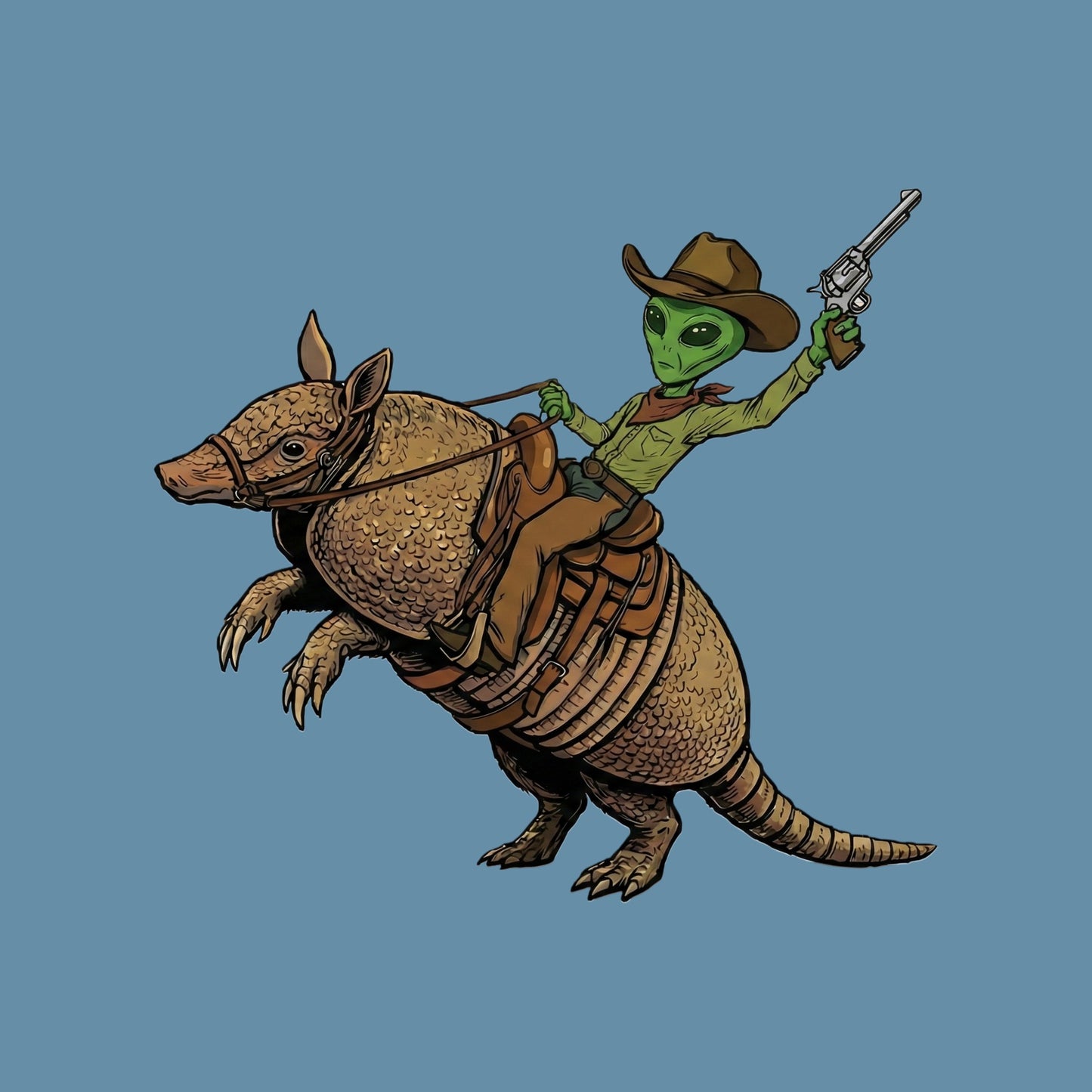 Alien Cowboy Armadillo Rider Tee
