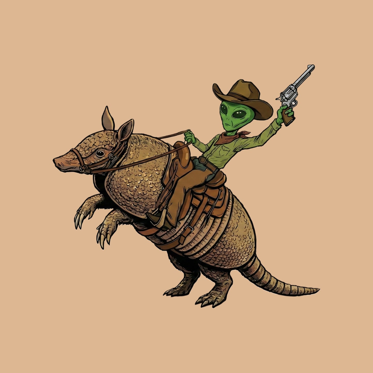 Alien Cowboy Armadillo Rider Tee