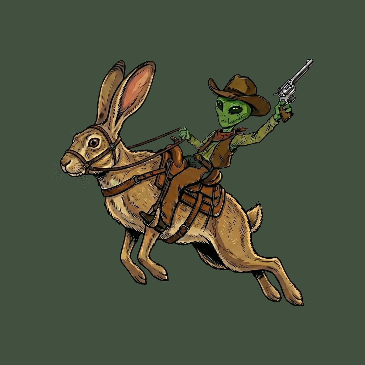 Alien Cowboy Jackrabbit Tee