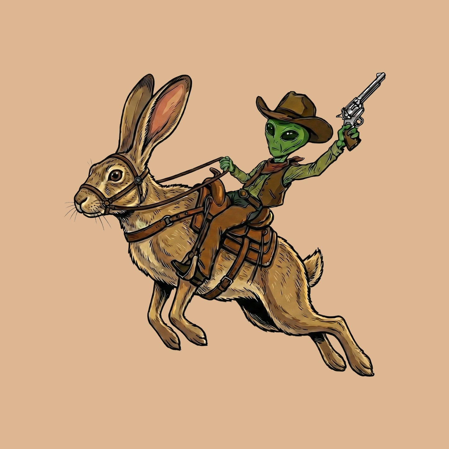 Alien Cowboy Jackrabbit Tee