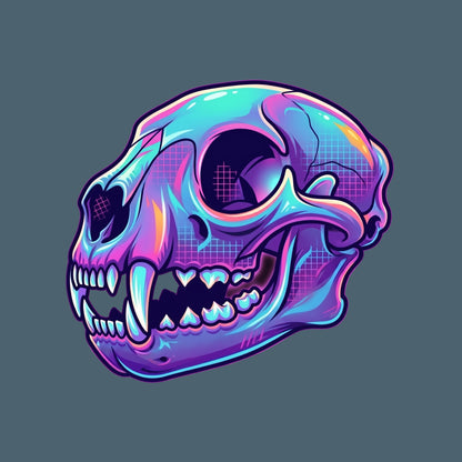 Vaporwave Mountain Lion Skull Tee