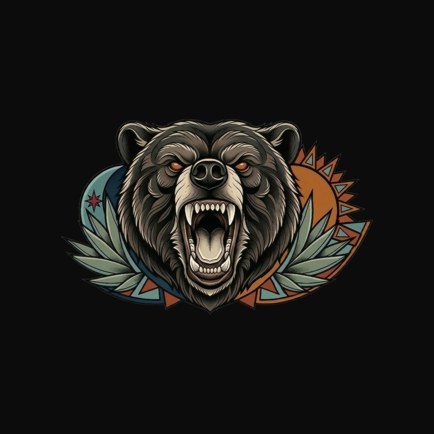 Roaring Bear Sun Moon Tee