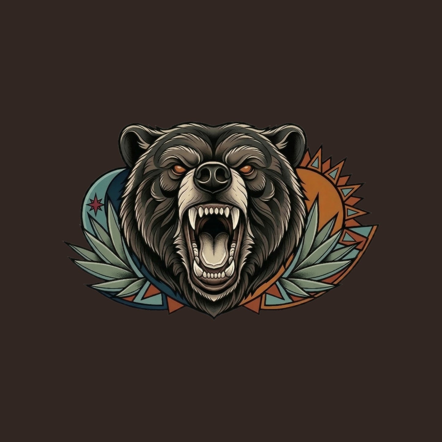 Roaring Bear Sun Moon Tee