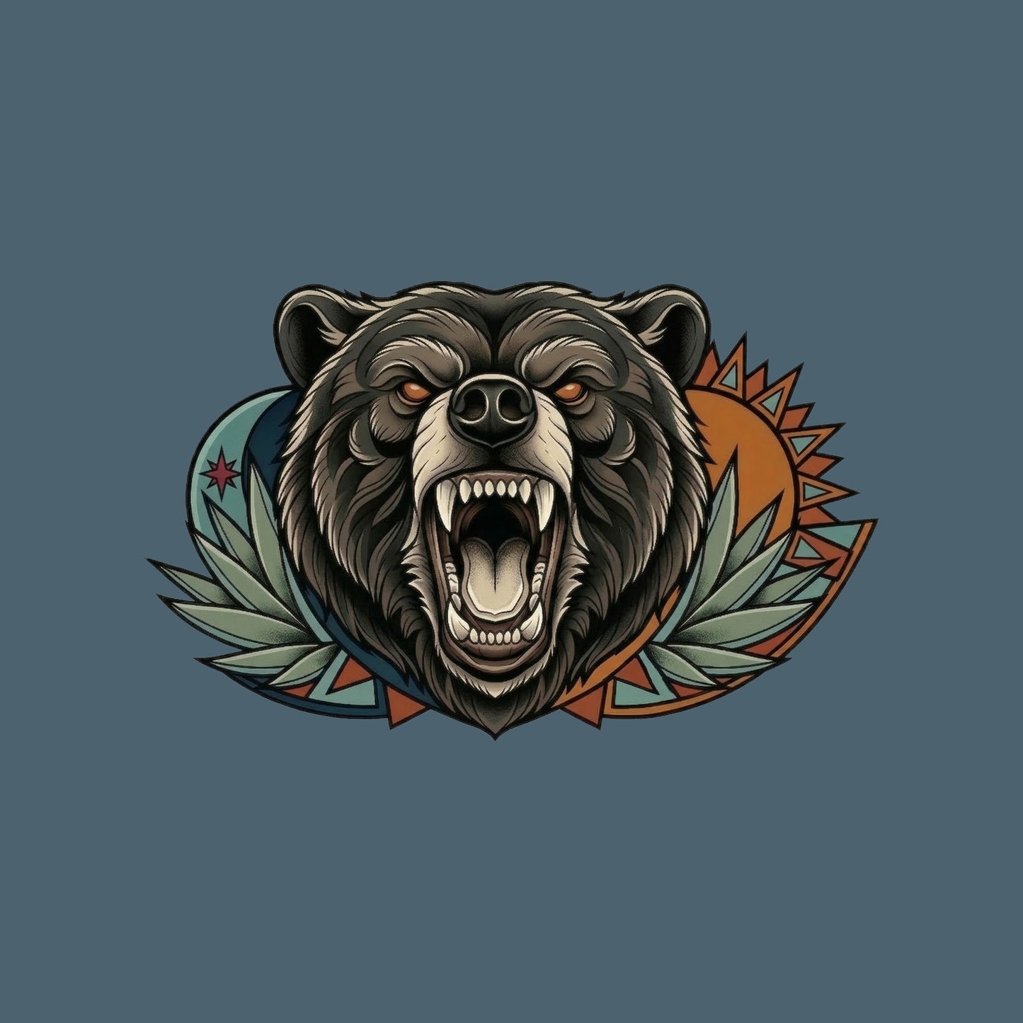 Roaring Bear Sun Moon Tee