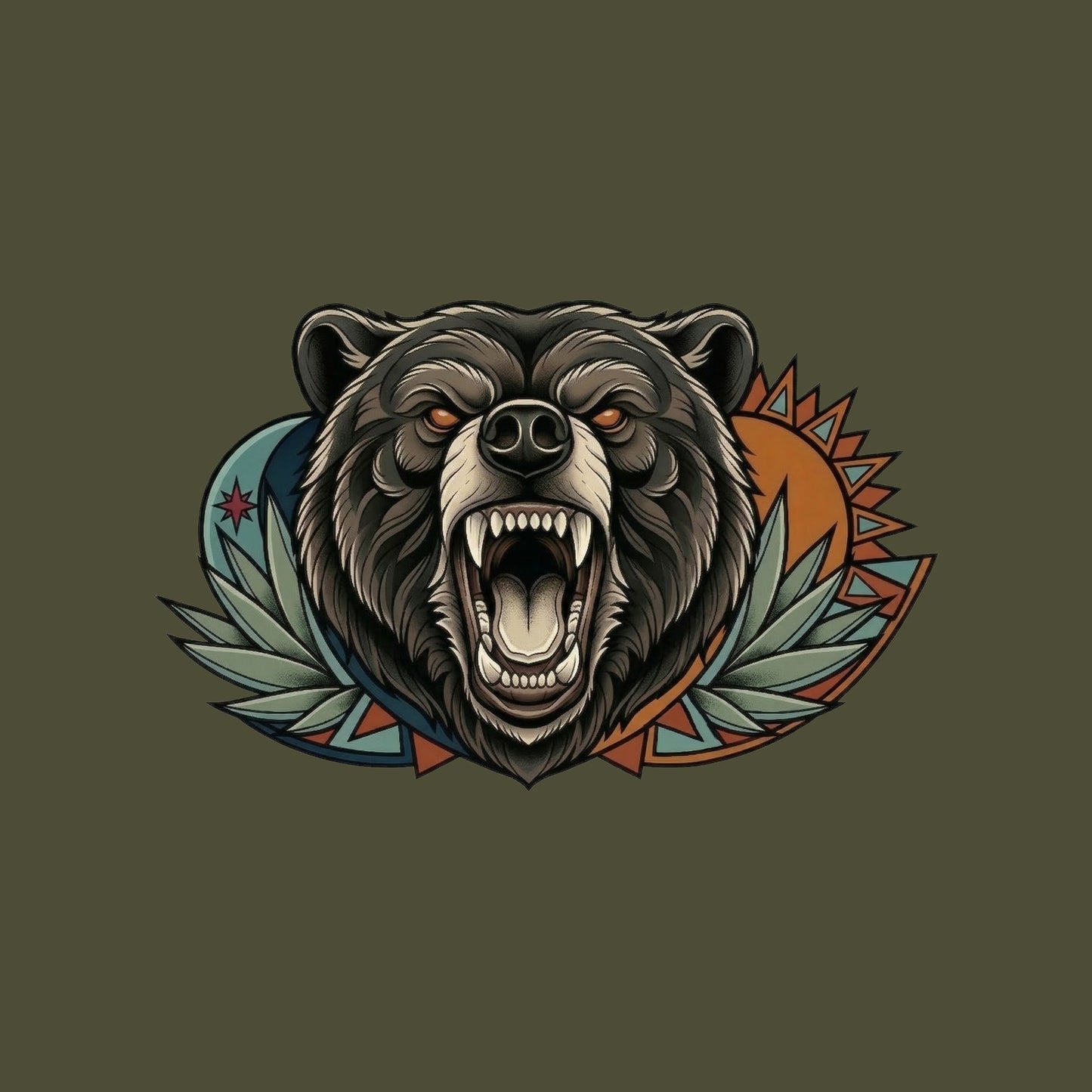 Roaring Bear Sun Moon Tee