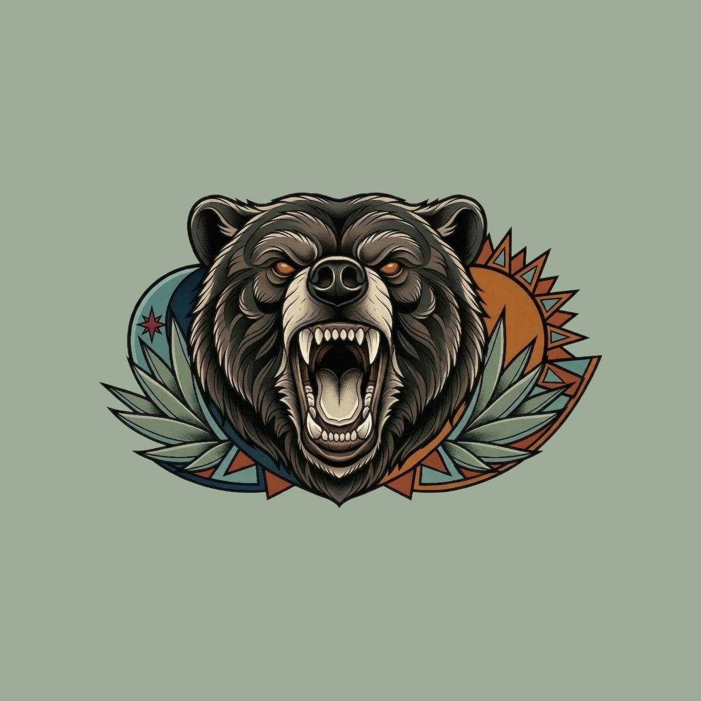 Roaring Bear Sun Moon Tee