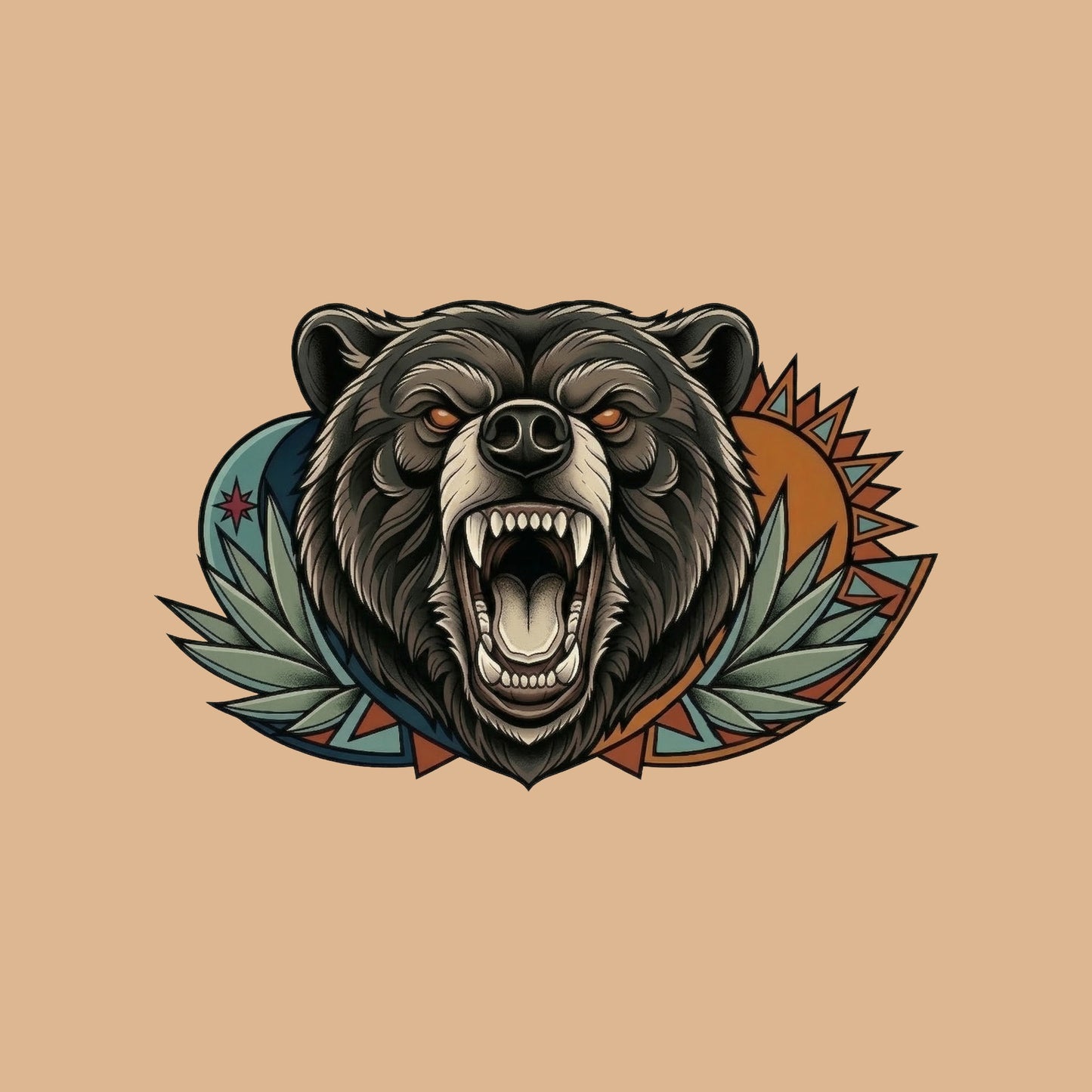 Roaring Bear Sun Moon Tee