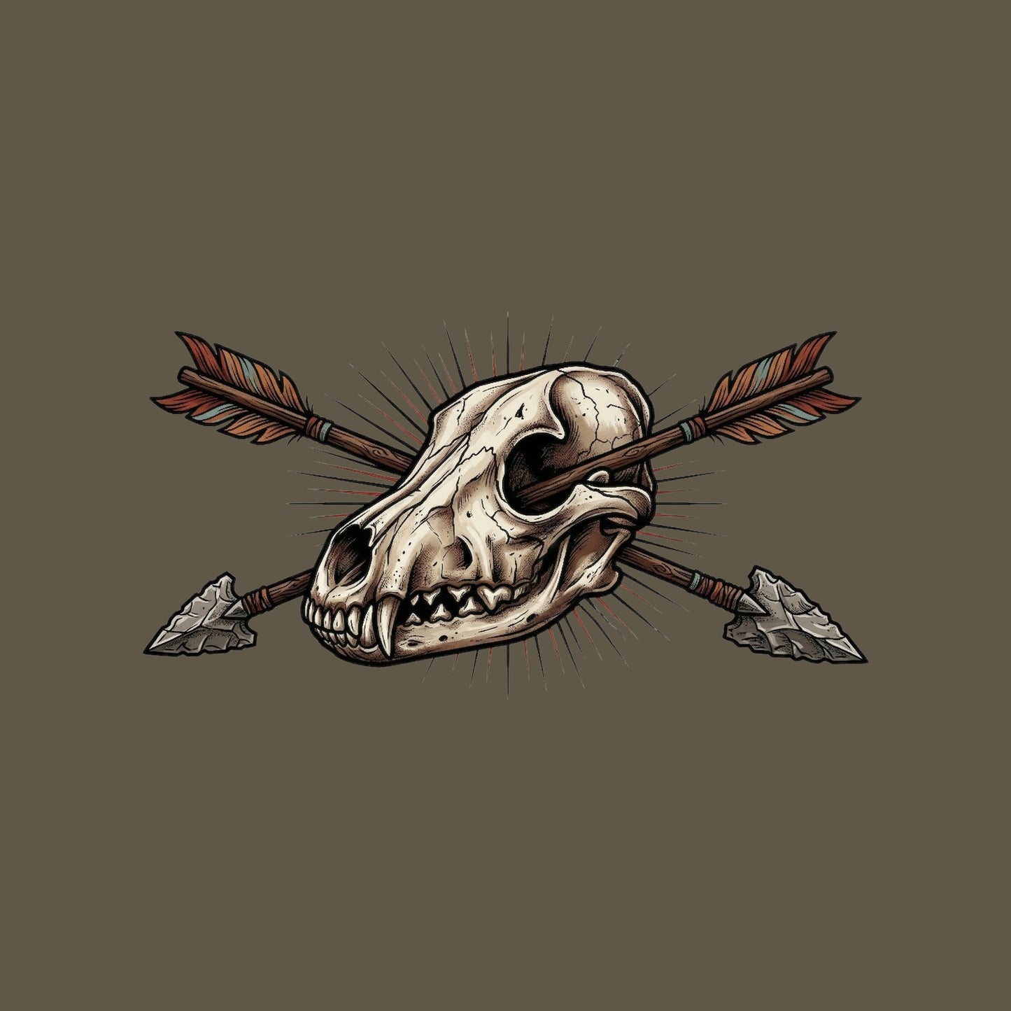 Crossed Arrows Coyote Skull Tee