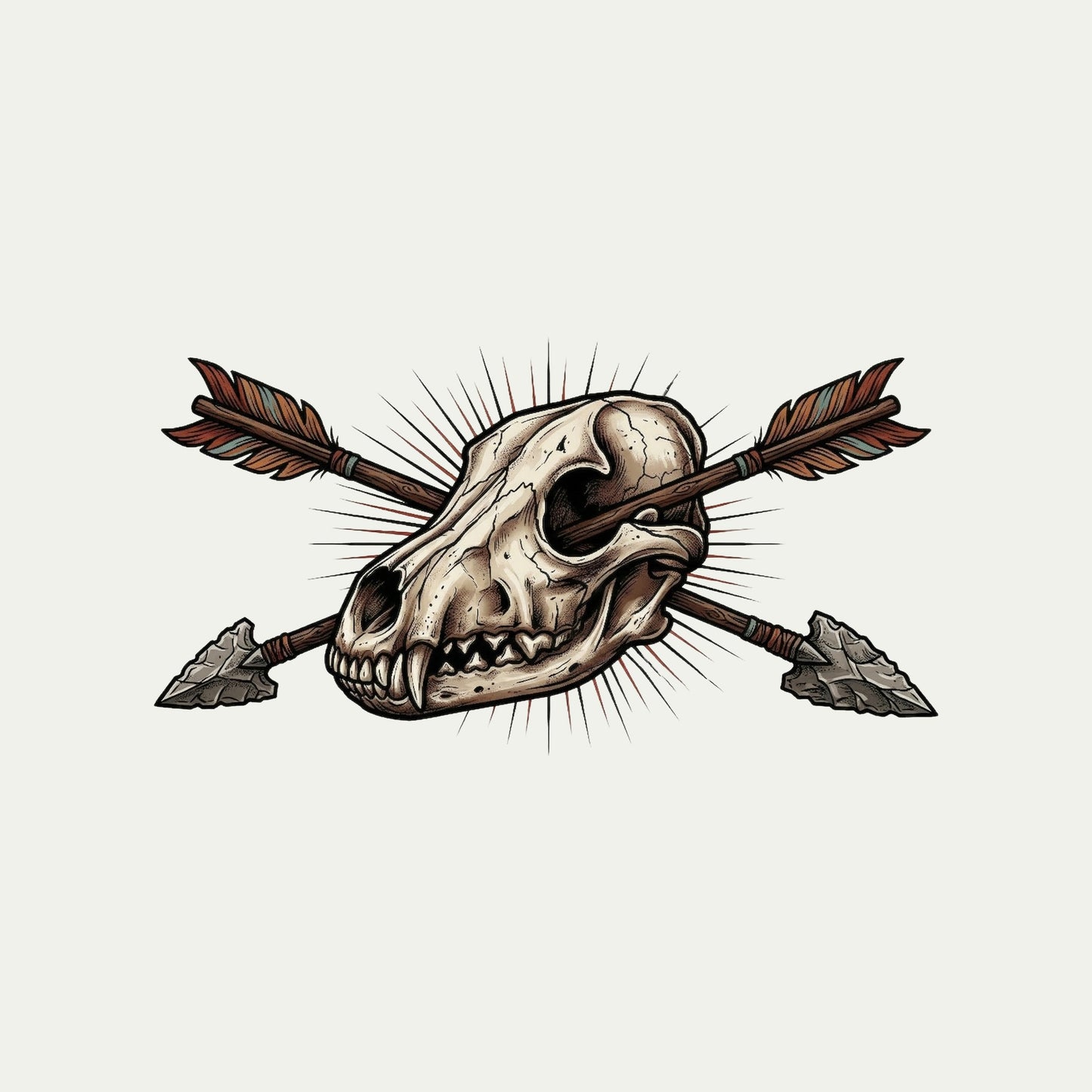 Crossed Arrows Coyote Skull Tee
