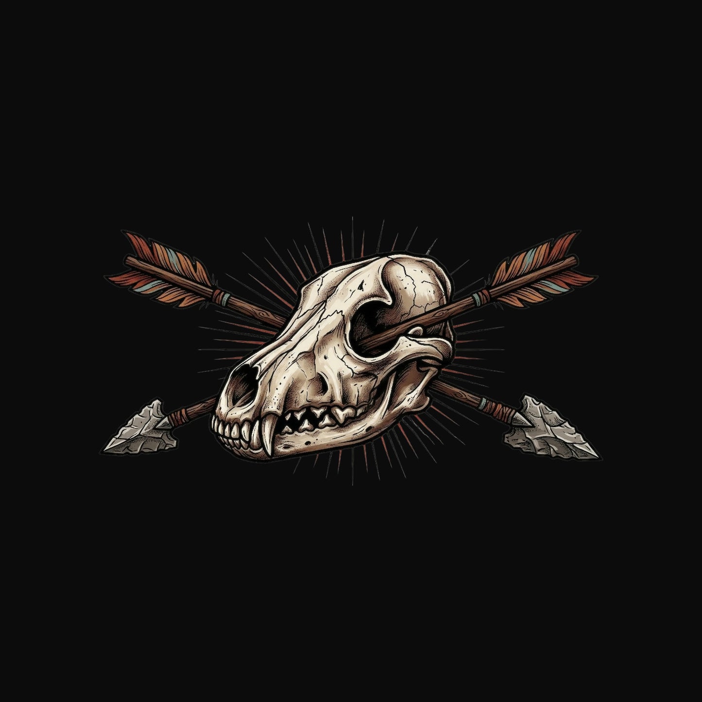 Crossed Arrows Coyote Skull Tee