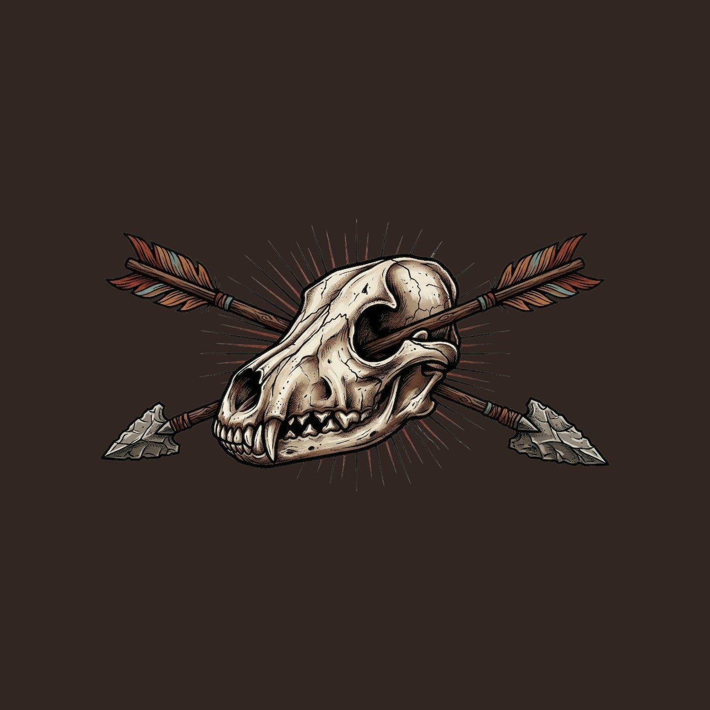 Crossed Arrows Coyote Skull Tee