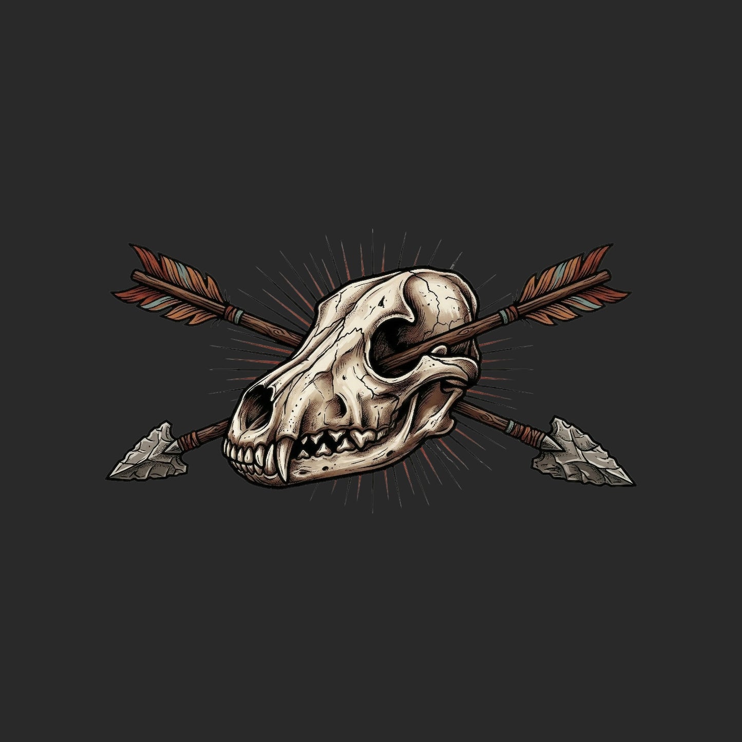 Crossed Arrows Coyote Skull Tee
