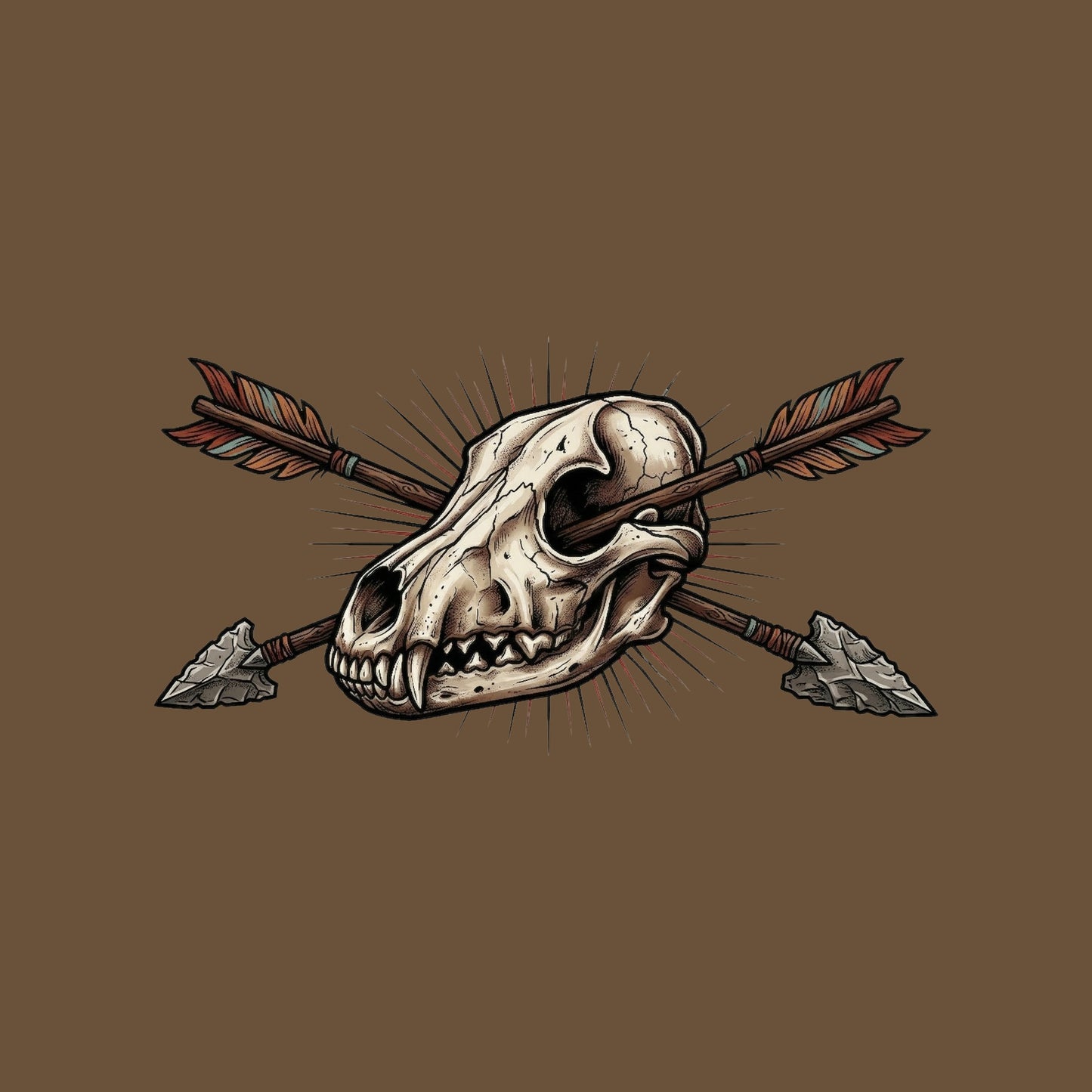 Crossed Arrows Coyote Skull Tee