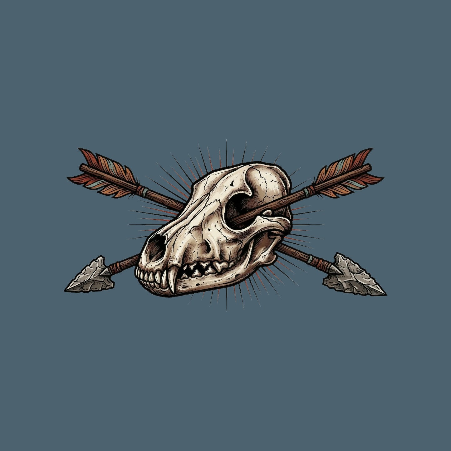 Crossed Arrows Coyote Skull Tee