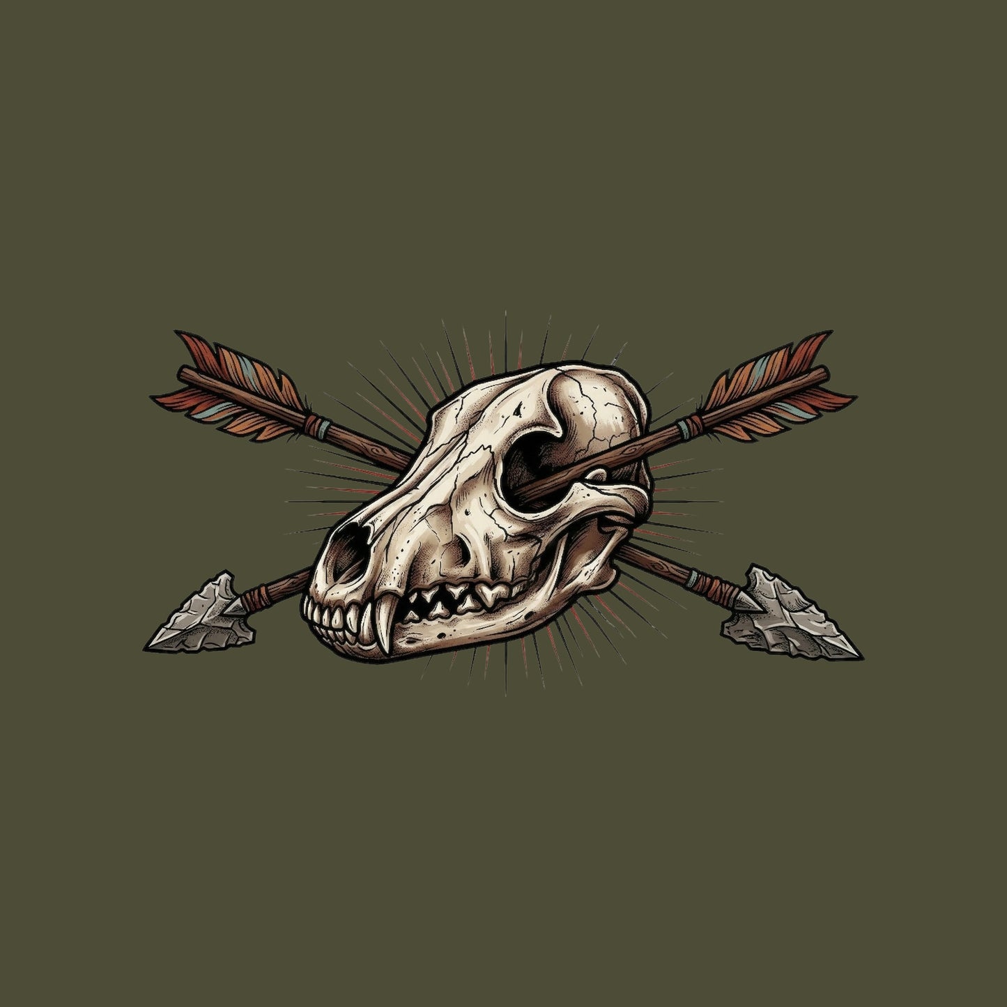 Crossed Arrows Coyote Skull Tee