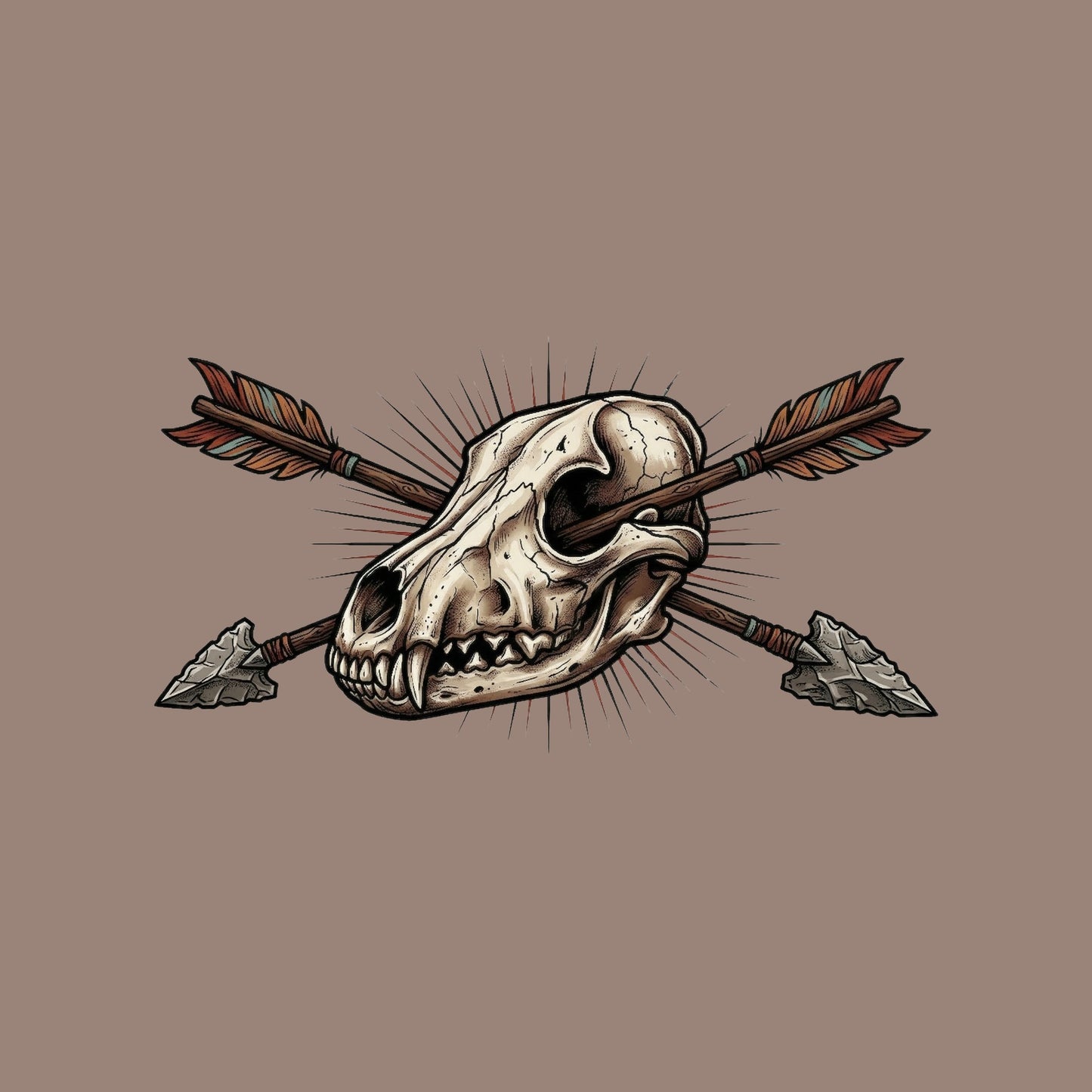Crossed Arrows Coyote Skull Tee