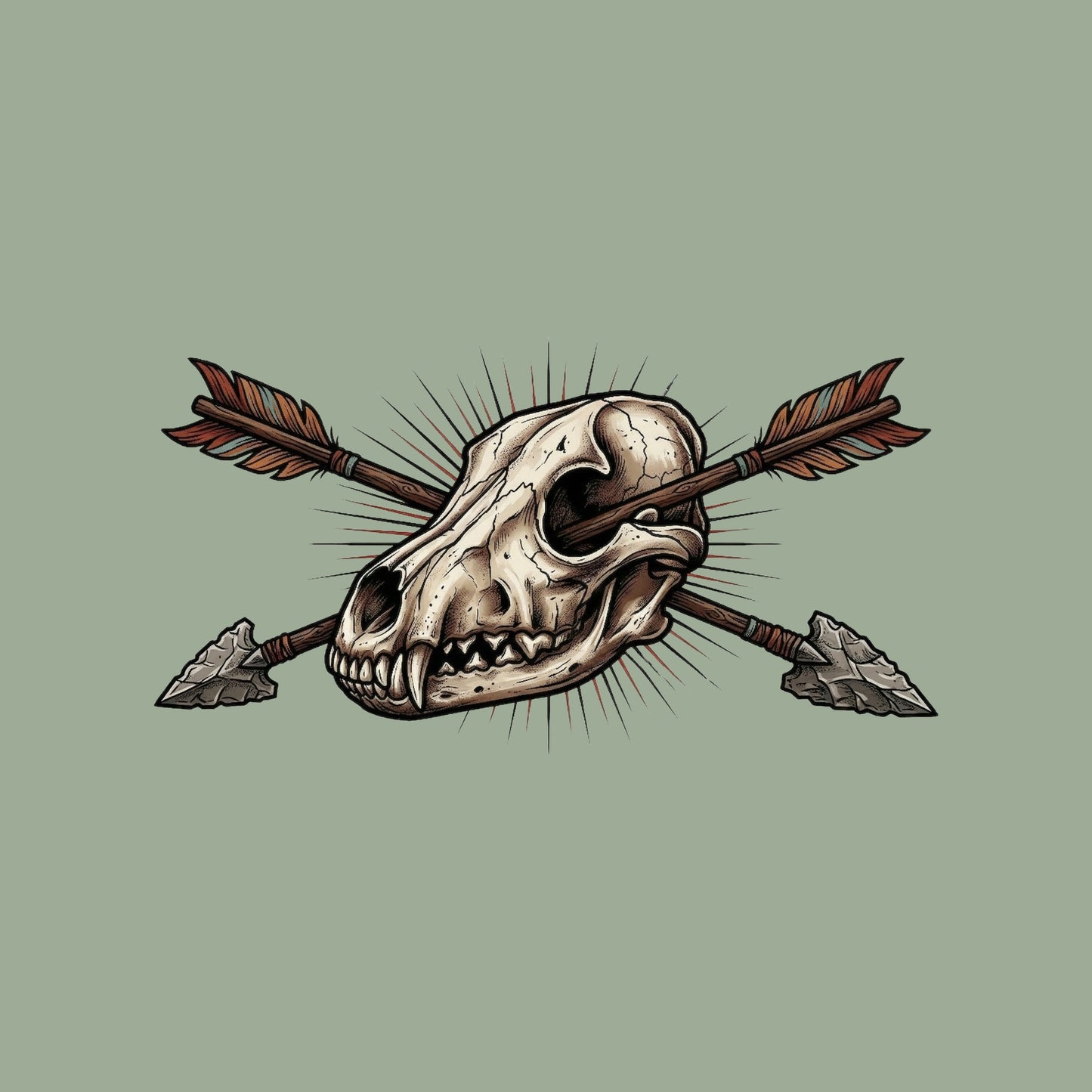 Crossed Arrows Coyote Skull Tee