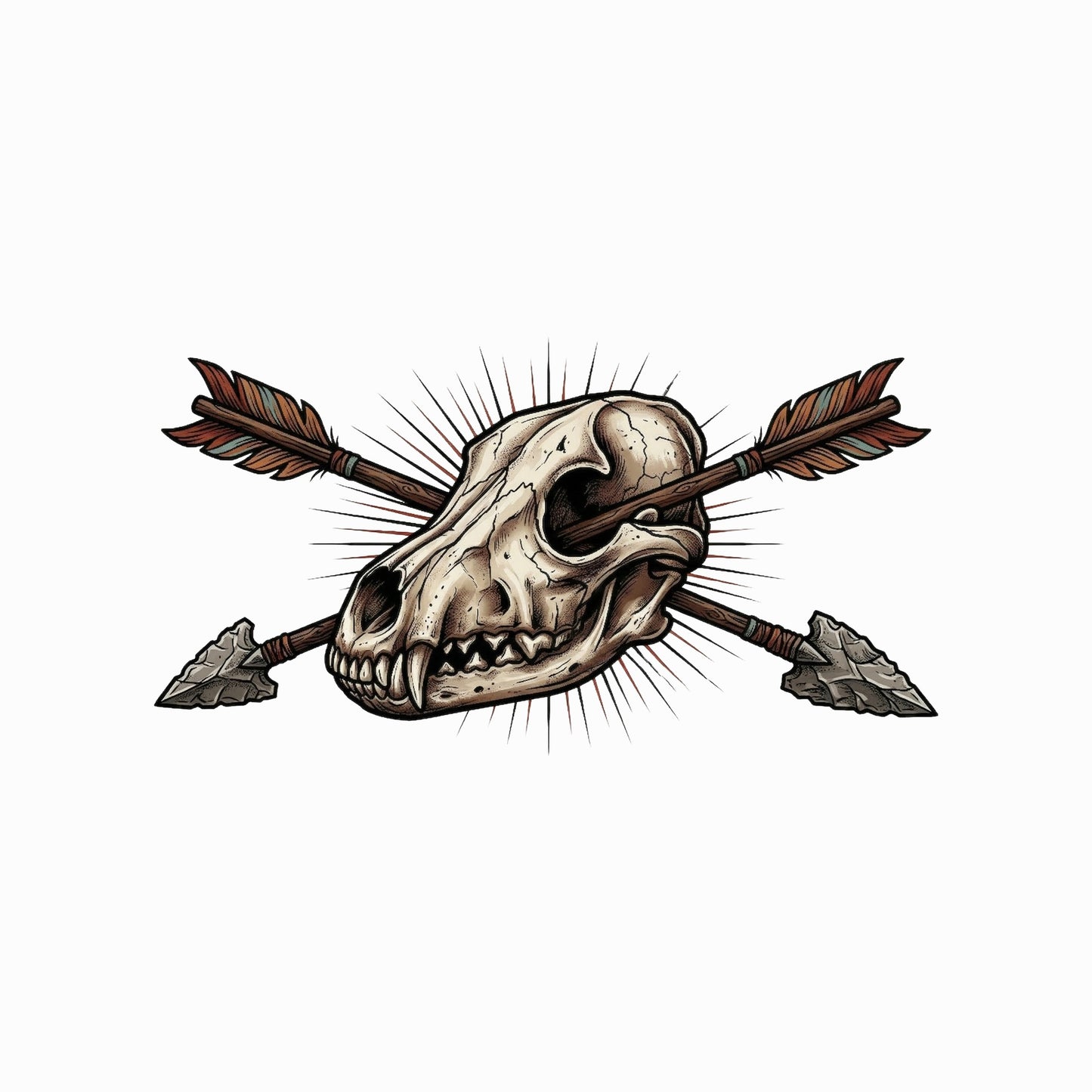 Crossed Arrows Coyote Skull Tee